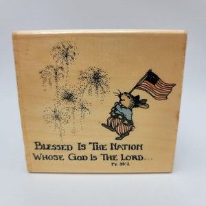 Blessed Is Nation God Lord Rubber Stamp Holly Pond Hill Susan Wheeler Patriotic